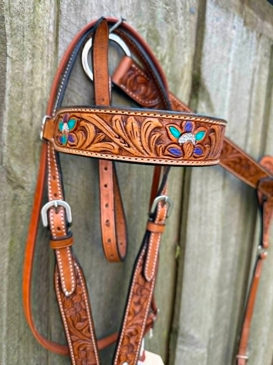 Western Tack Set Bridle Browband Lge Pony/ Cob Breastcollar - DISPLAY