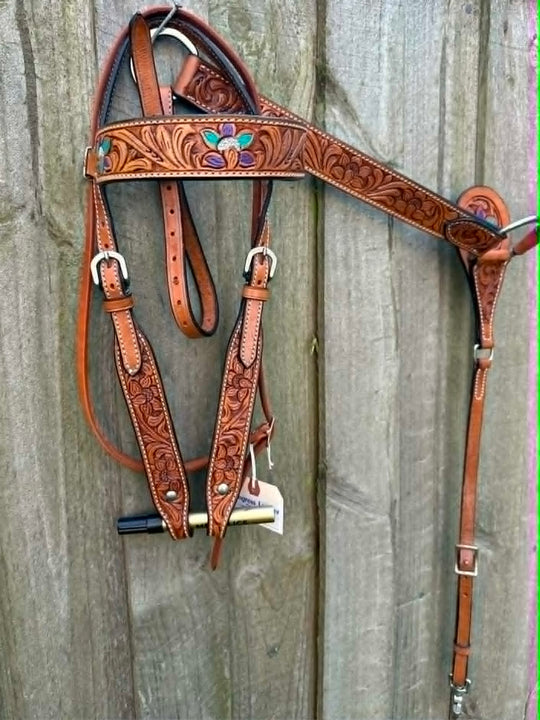 Western Tack Set Bridle Browband Lge Pony/ Cob Breastcollar - DISPLAY