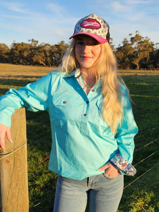 Thomas Cook Summer Cotton Work Shirt -Aqua