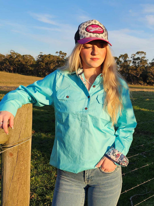 Thomas Cook Summer Cotton Work Shirt -Aqua