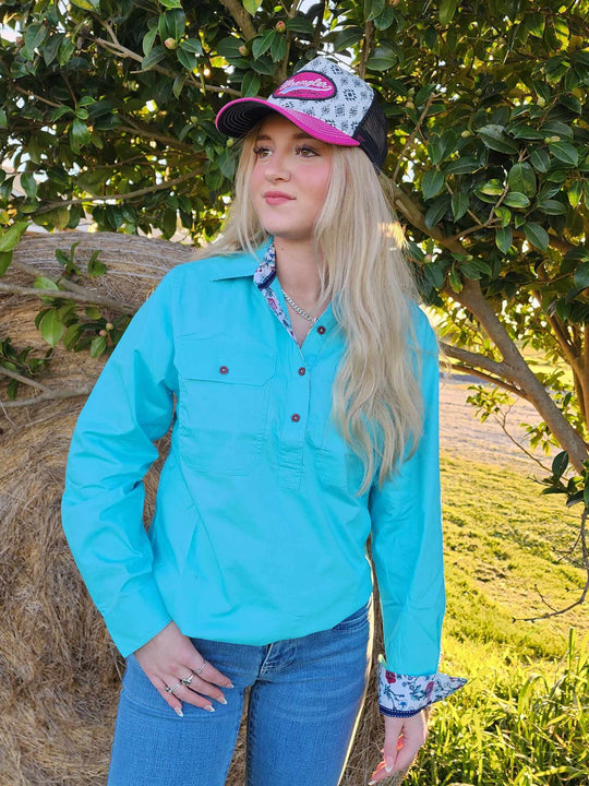Thomas Cook Summer Cotton Work Shirt -Aqua