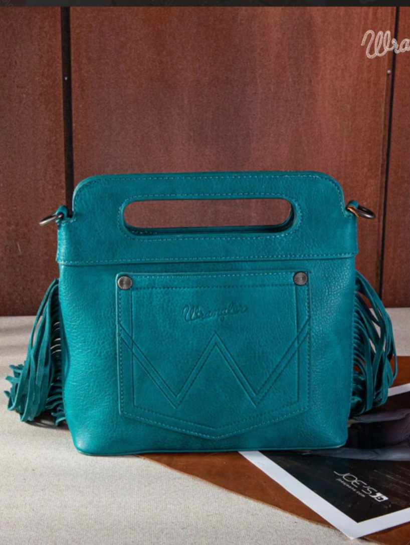 Wrangler Western Crossbody Tote Handbag Turquoise