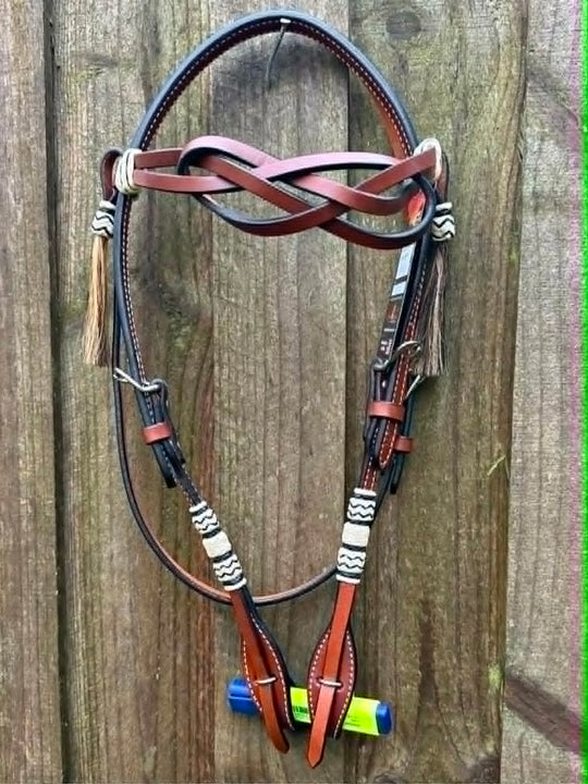 Western Bridle  Browband Rawhide Celtic Knot Show