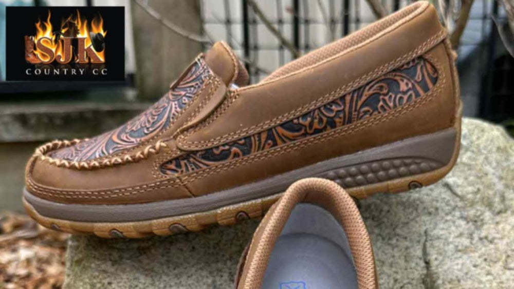 Twisted x Cell Stretch Casual Leather Driving Mocs Western