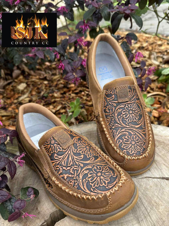 Twisted x Cell Stretch Casual Leather Driving Mocs Western