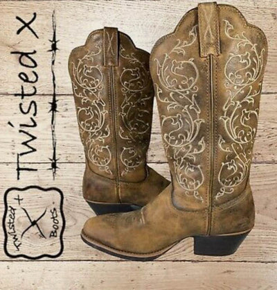Twisted X Western Bomber Brown Cowboy Boots C Width