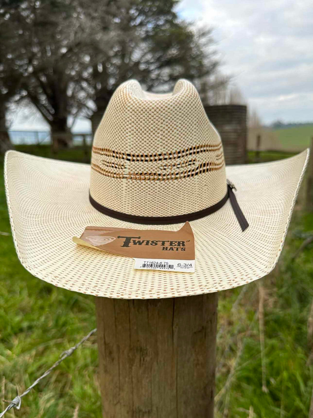 Twister Wheat Straw Unisex Cowboy Hat 6 3/4 (53/54)