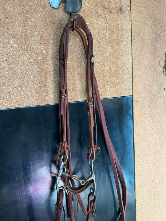 Western One Ear Bridle, Bit and Reins Large Pony  - Pre Owned