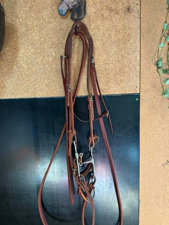 Western One Ear Bridle, Bit and Reins Large Pony  - Pre Owned