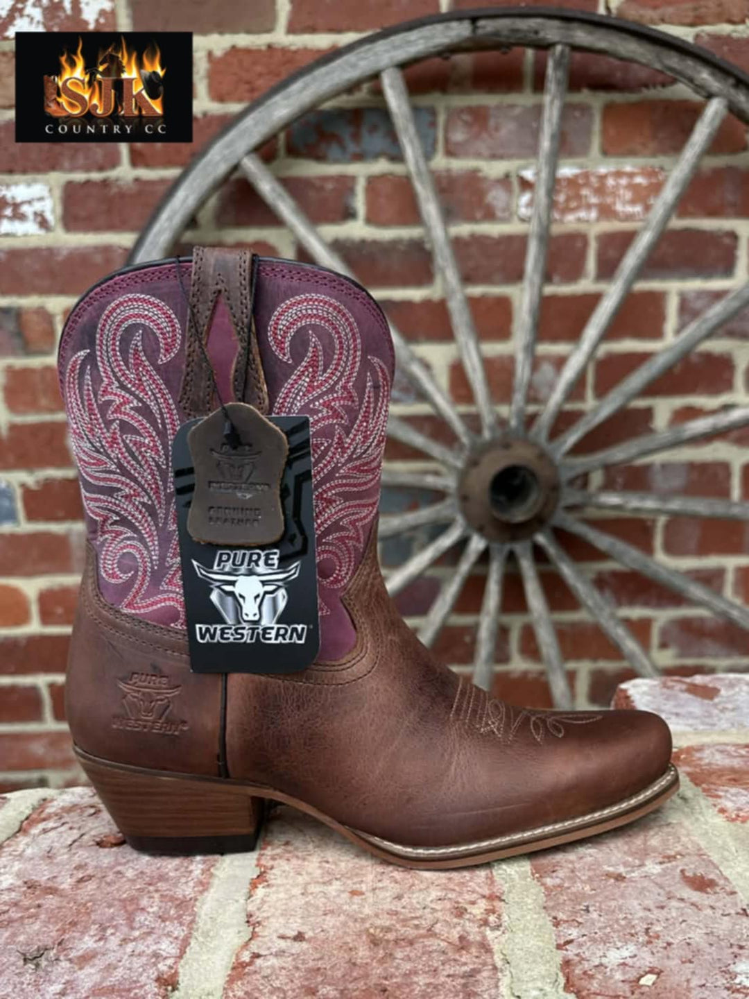 Pure Western Vegas Leather Western Cowboy Boots