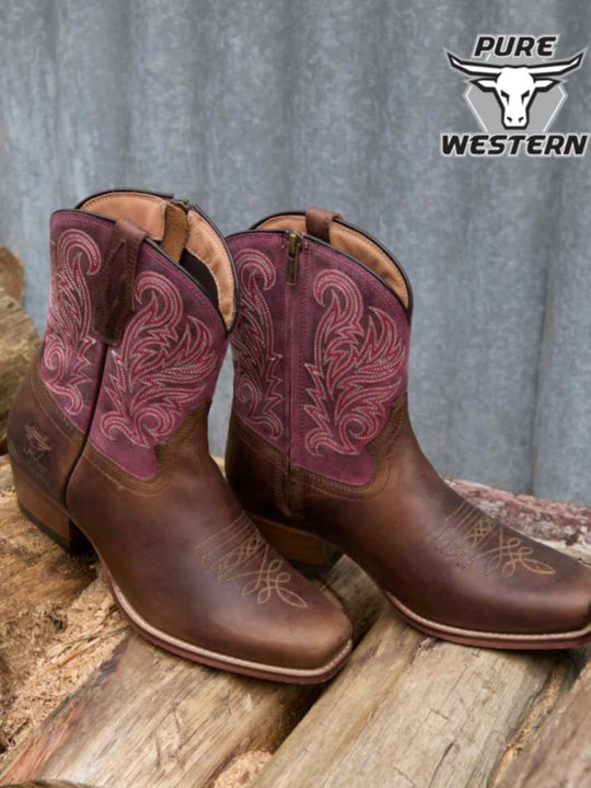 Pure Western Vegas Leather Western Cowboy Boots
