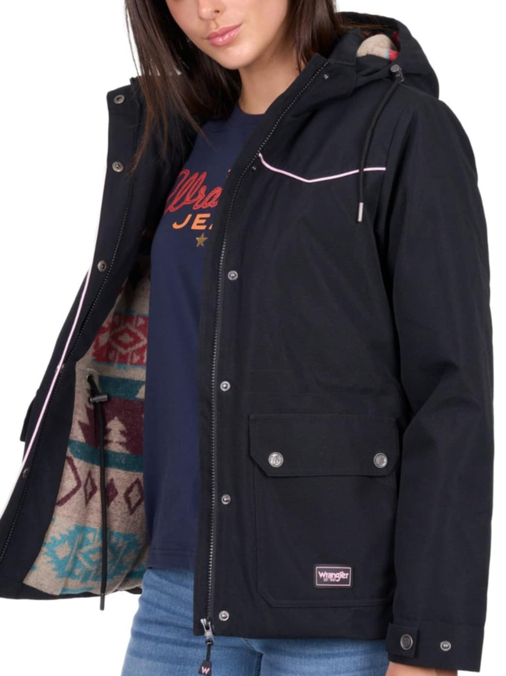 Wrangler Vicky Waterproof Winter Jacket Black/Pink