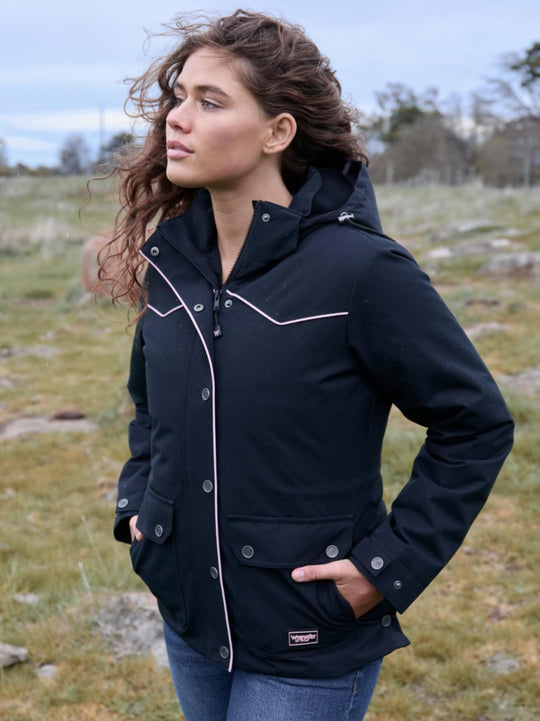 Wrangler Vicky Waterproof Winter Jacket Black/Pink