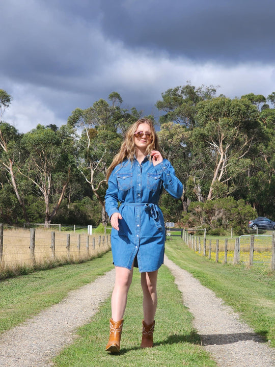 Dress - Wrangler Wendy Denim Western Dress