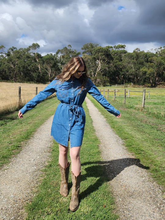 Dress - Wrangler Wendy Denim Western Dress