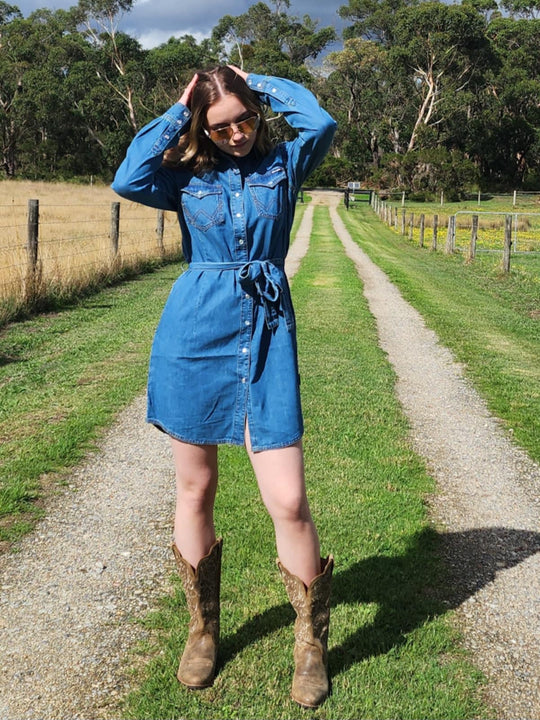Dress - Wrangler Wendy Denim Western Dress