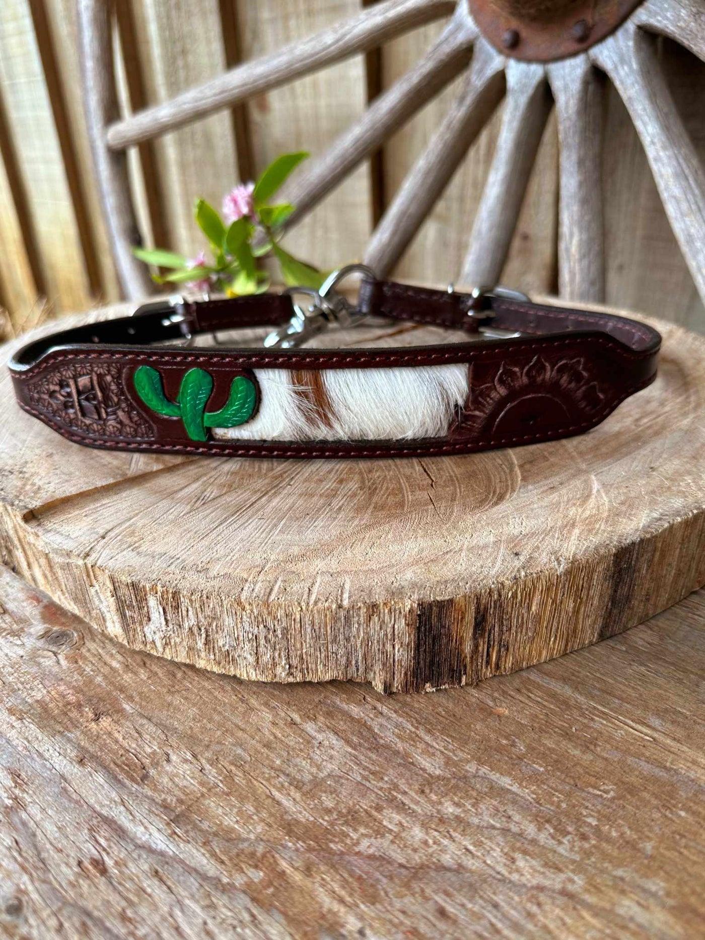 Wither Strap Cactus & Sunflower Leather Wither Strap SJK Country
