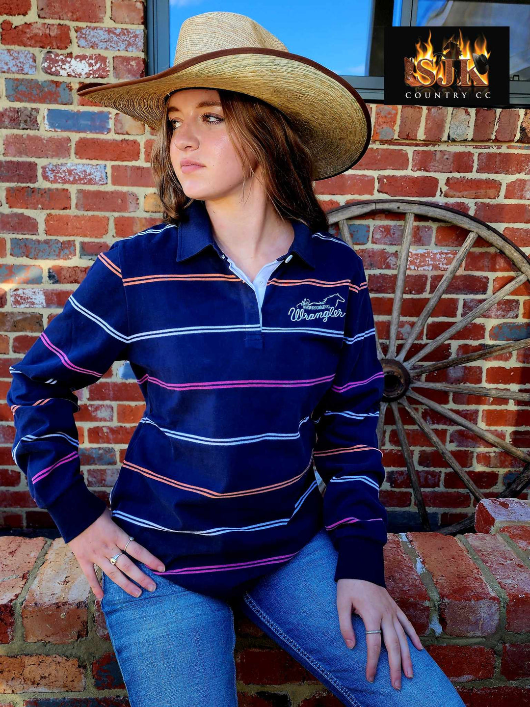 Wrangler Faith Horse Logo Rugby Top