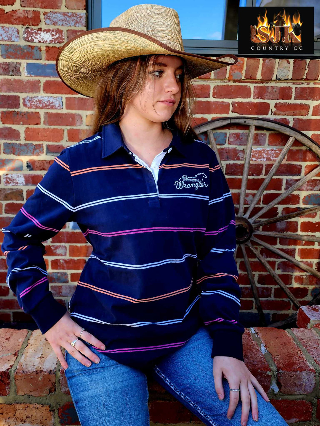 Wrangler Faith Horse Logo Rugby Top