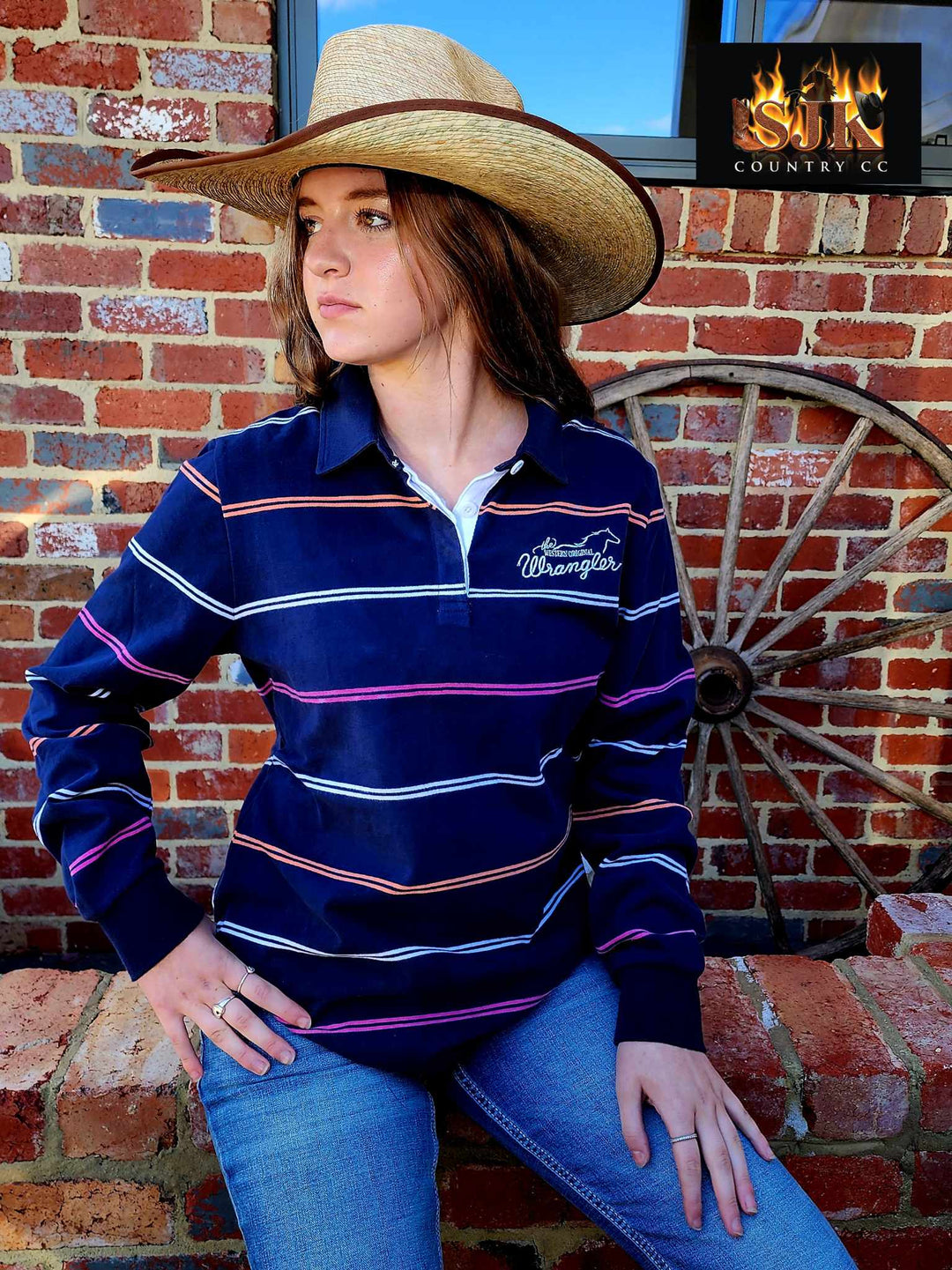 Wrangler Faith Horse Logo Rugby Top
