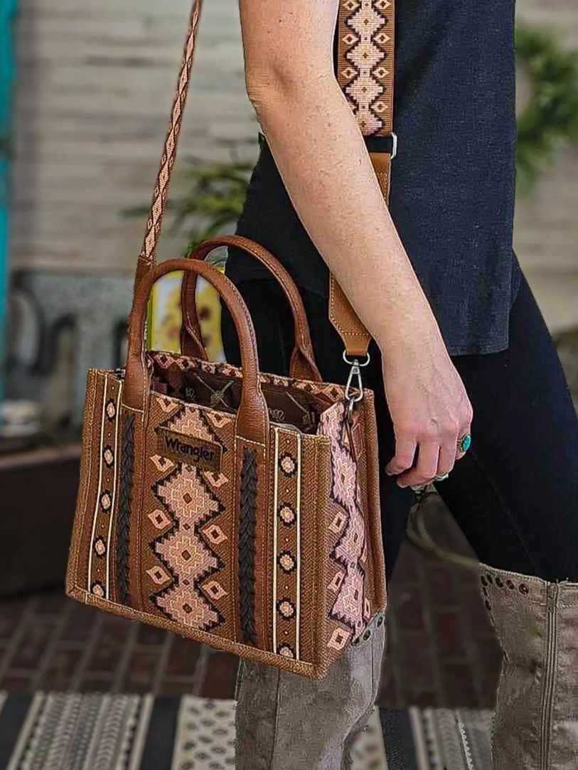 Wrangler Western Willa Denim Crossbody Tote Handbag