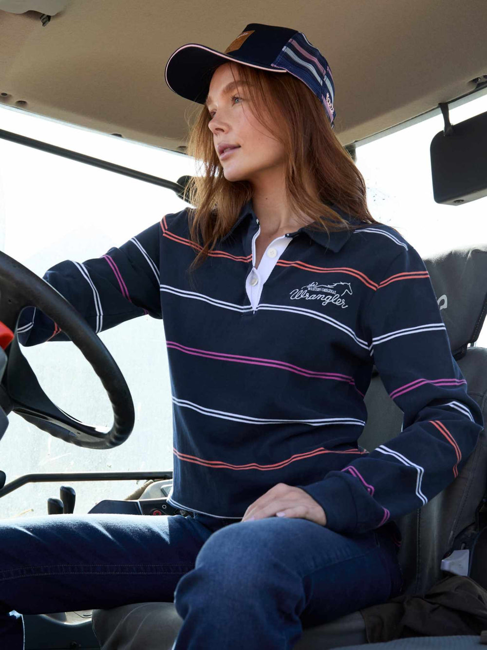 Wrangler Faith Horse Logo Rugby Top