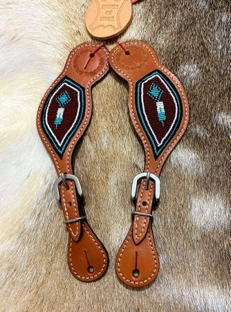 Straps - Leather Beaded Spur Strap Ladies