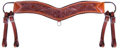 Breastcollar - Floral tooled tripping collar.