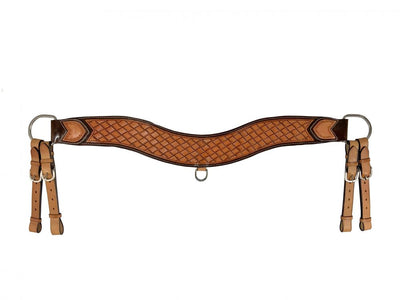 Breastcollar - Basketweave tooled pattern tripping collar.