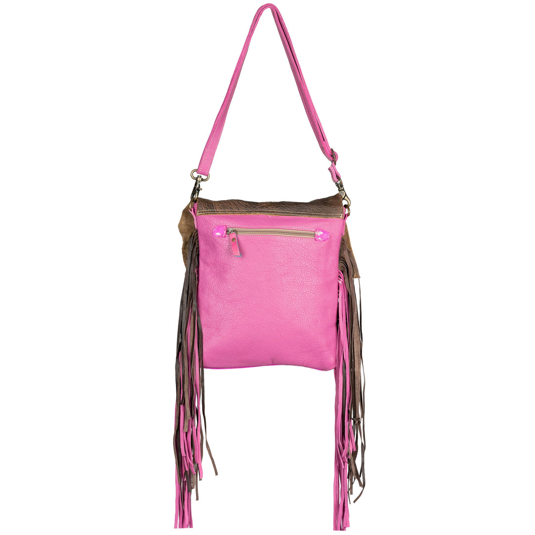 Western Hide & Leather Pink Acid Wash Crossbody