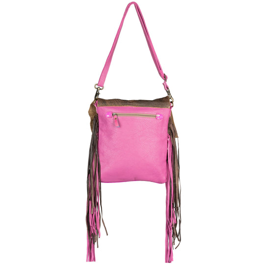 Western Hide & Leather Pink Acid Wash Crossbody