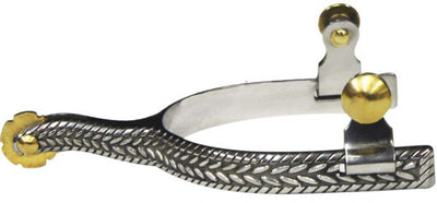 Spur - Ladies Size Stainless Steel Rope engraved Spur Set