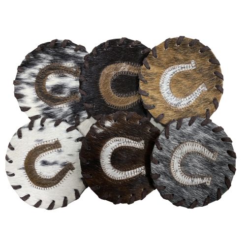 Coaster - Genuine Cowhide HorseShoe Coasters