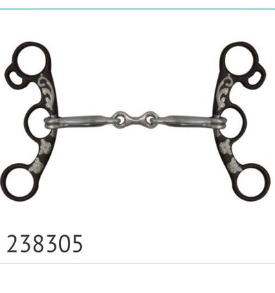 Bit - 5" dogbone mouth snaffle bit with copper inlays - Item 238305