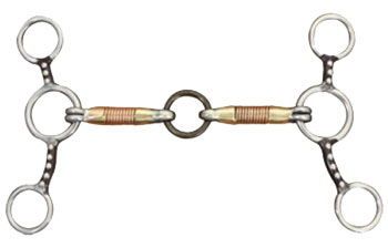 Bit - Jr Cow Horse Wire Wrapped Copper Mouth Snaffle With Dots