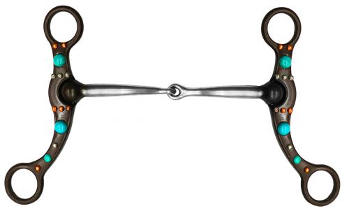 Bits - Western Show Snaffle Turqouise Detail 5.5"
