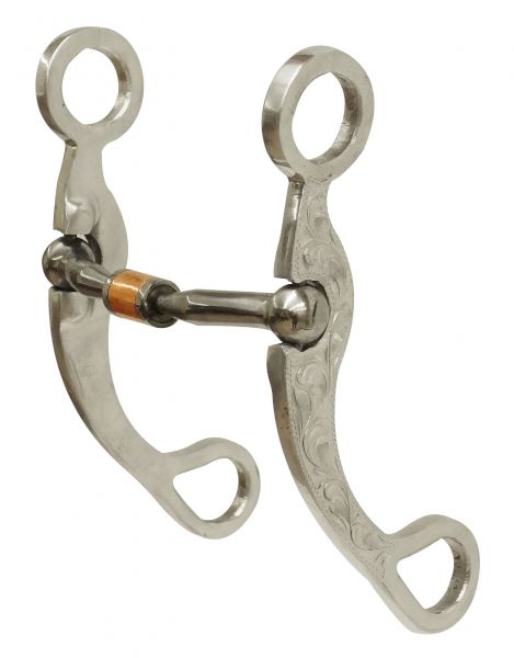 Bit - ® Engraved aluminum shank bit with 5"curved mouth with copper roller