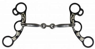 Bit - 5.5" dogbone mouth snaffle bit with copper inlays - Item 255234