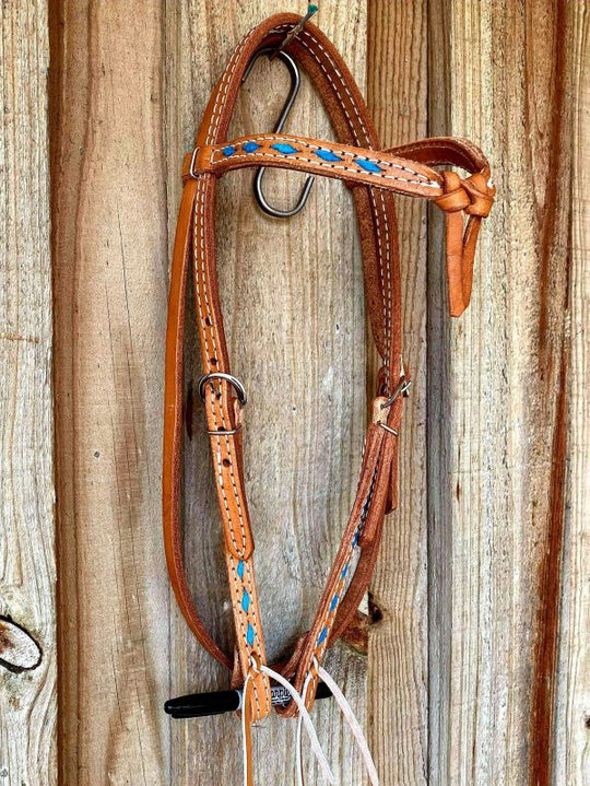 Western Bridle FUTURITY TURQUOISE BUCKSTITCH HEADSTALL