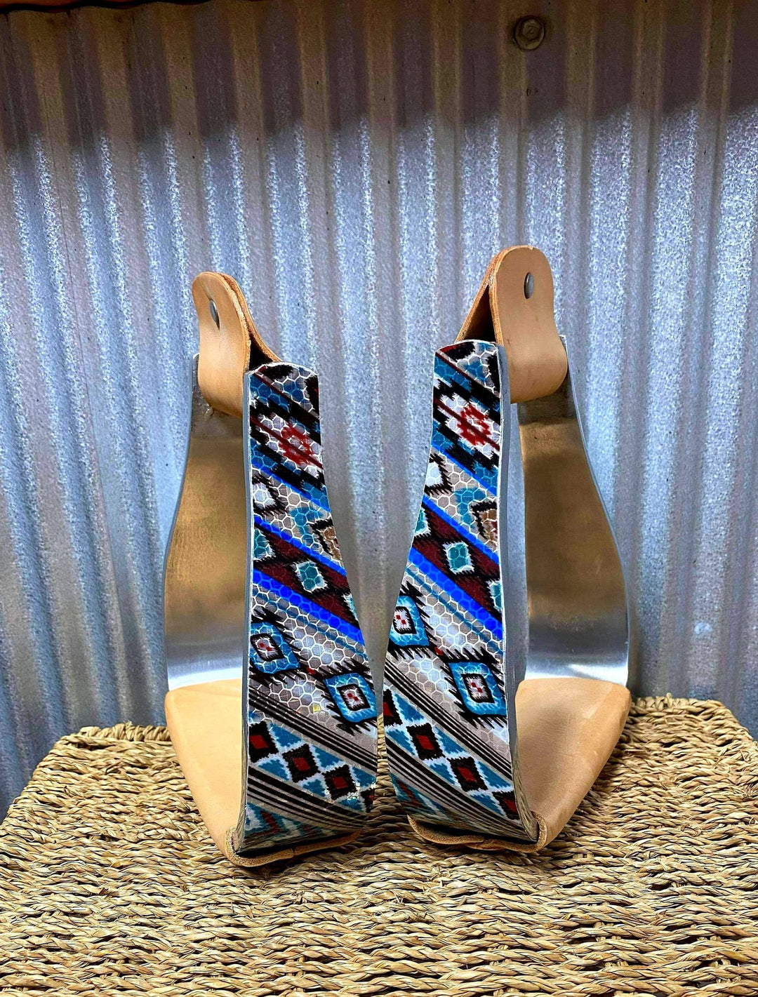Stirrups - ®   Shimmering Navajo print stirrup