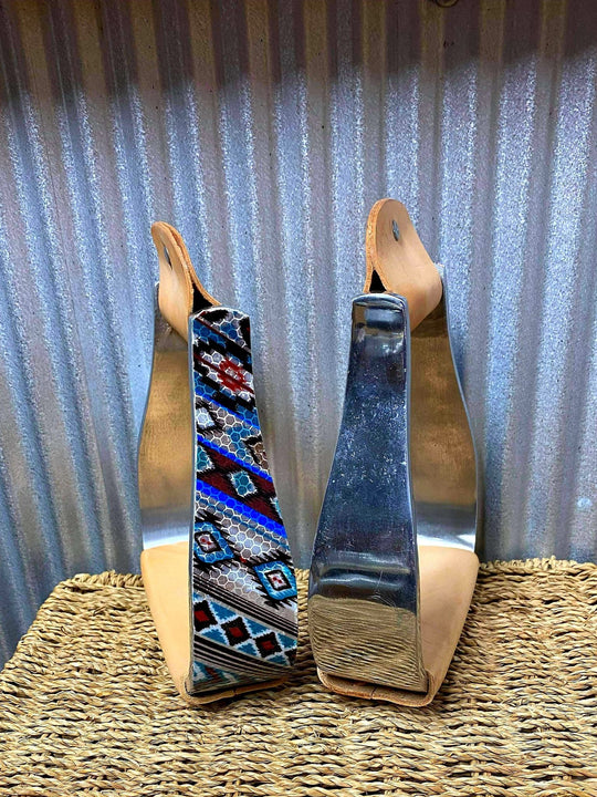 Stirrups - ®   Shimmering Navajo print stirrup