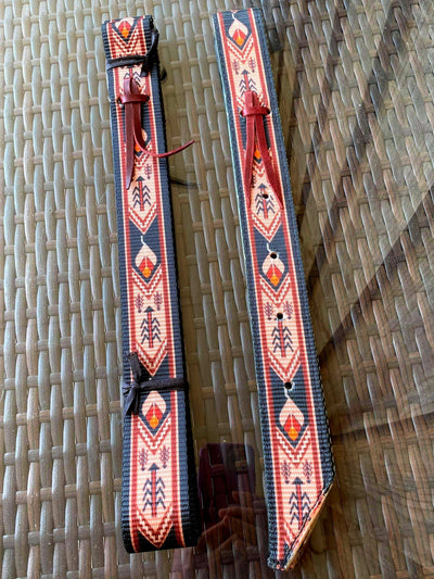 Billett -Navajo Black Nylon Western Saddle Cinch Tie Strap & Billet SET
