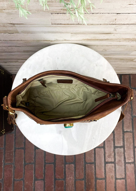 American Darling Genuine Leather  Western Buckle Crossbody