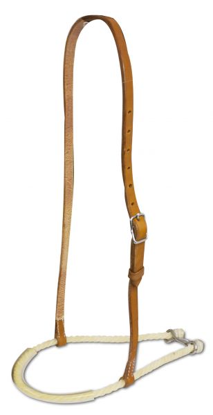 Noseband - Leather Hanger on Natural Lariat rubber covered