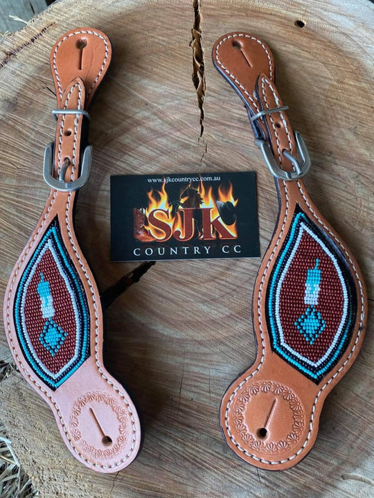 Straps - Leather Beaded Spur Strap Ladies