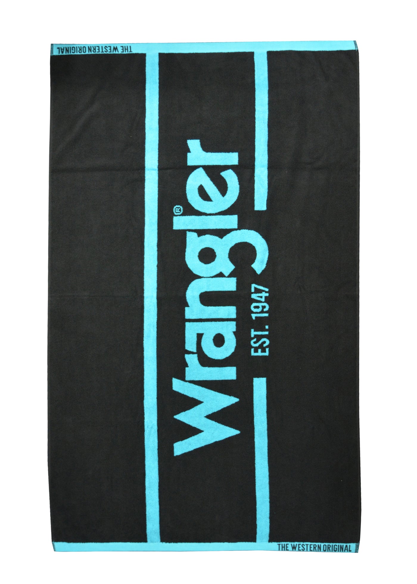 Giftware - Wrangler  Beach Towel Black/ Aqua