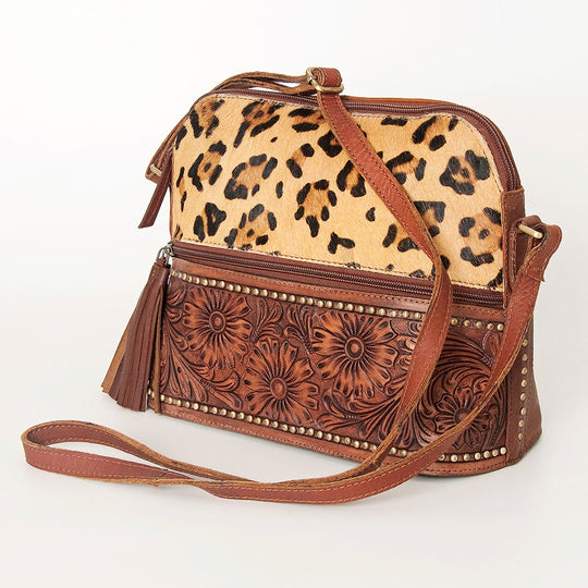 American Darling Genuine Tooled Sunflower Leather Crossbody Handbag