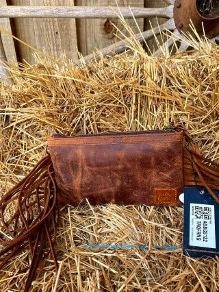 American Darling  Anaconda Genuine Cowhide Hand Tooled Leather Clutch