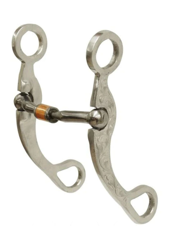 Bit - ® Engraved aluminum shank bit with 5"curved mouth with copper roller