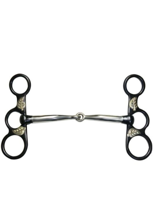 Bits - Black Steel bit with engraved oak leaf accents Black Steel 5.25"